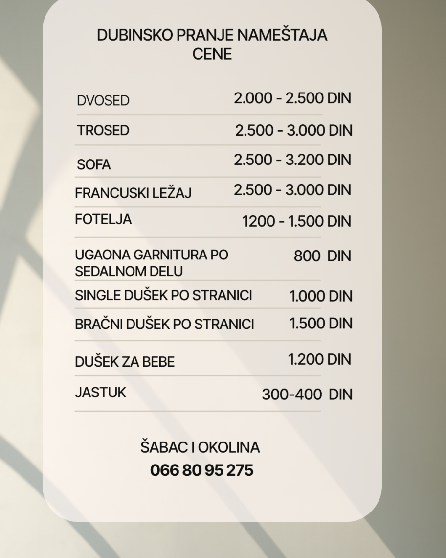 Dubinsko pranje namestaja auta